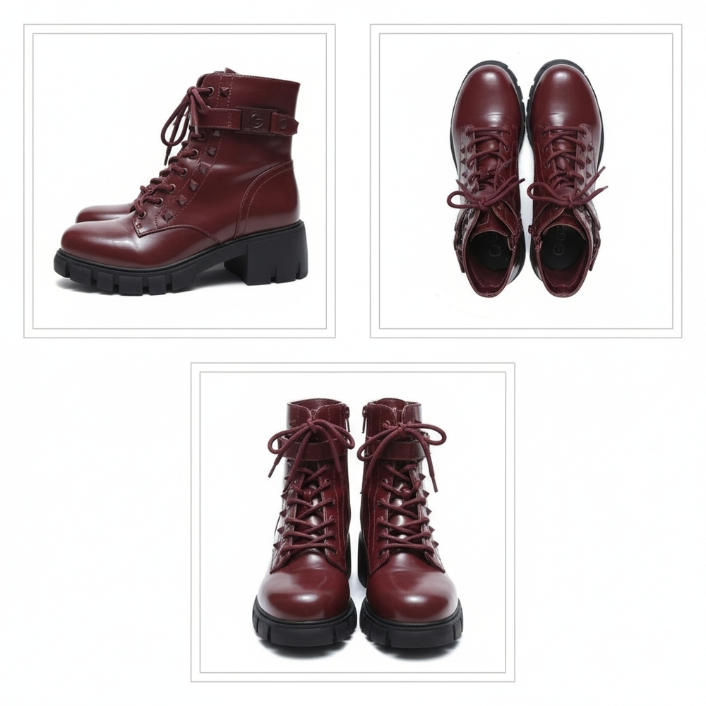 GBG Los Angeles Deep Red Combat Boots